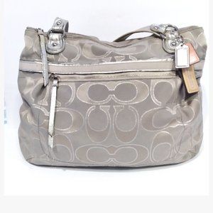 Coach Silver/Grey Large Canvas tote.